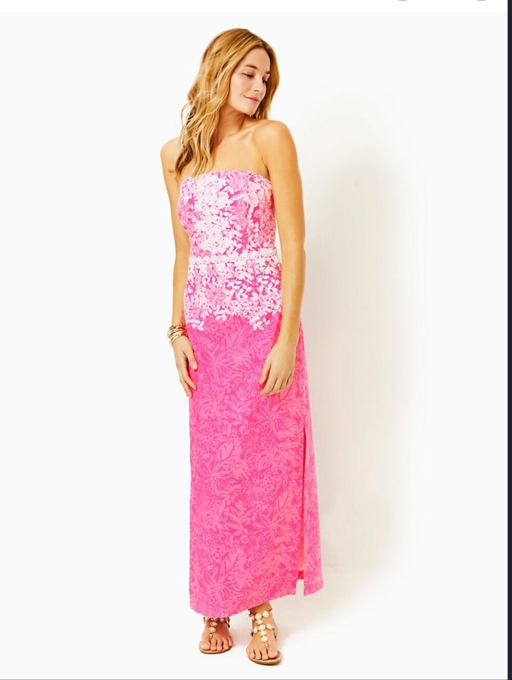 Lilly Pulitzer Kristella Beaded Strapless Maxi Dress Size 2